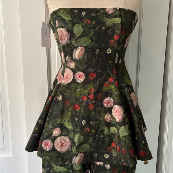 Selkie Dark Green Floral Strapless Ensemble - Picture 8 of 10